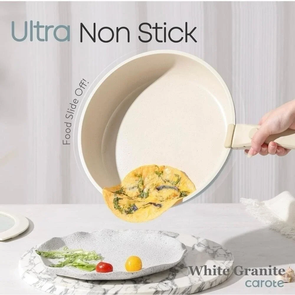 Carote 11 Piece Blue Cookware Set Non Stick Pots Pans with‎ Removable Handles